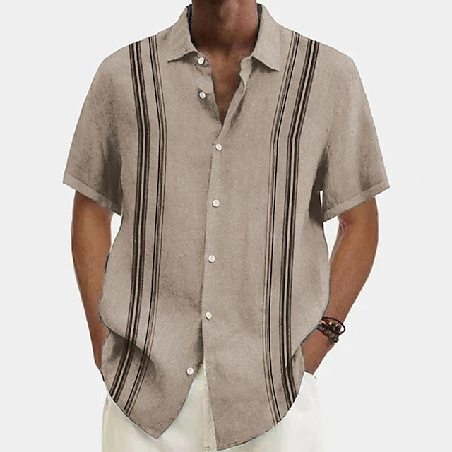 Men's Summer Beach Casual Shirt Stripes
