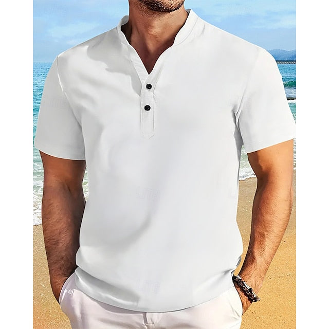 Button Summer Up Casual Men's Beach Shirt