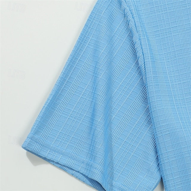 Summer Men's Shirt Button Up Beach Casual