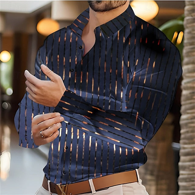 Casual Men's Shirt Summer Up Beach Button