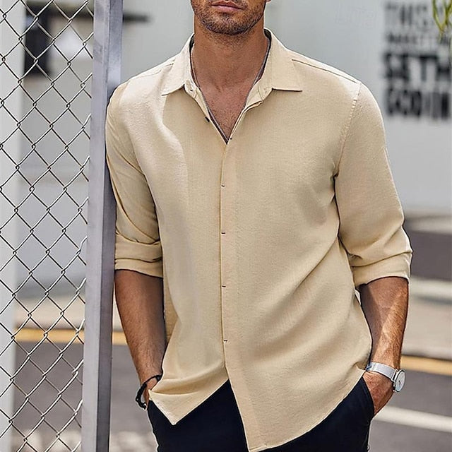 Button Up Beach Casual Shirt Summer Men's