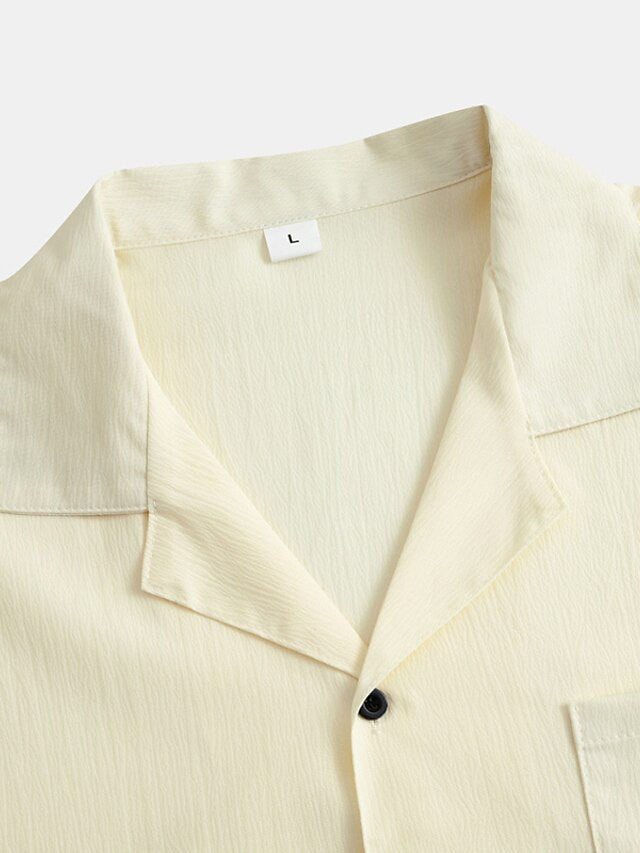 Casual Black Up Button Men's Summer Shirt