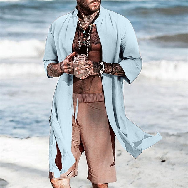 Summer Casual Vacation Men's Beach Shirt Plain