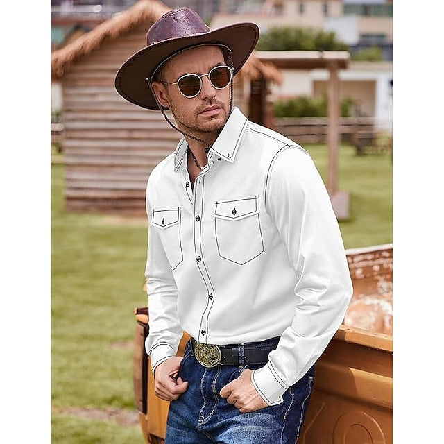 Up Summer Button Men's Shirt Beach Casual