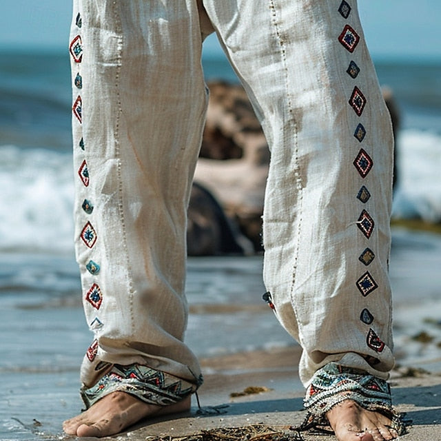 Men's Pants Trousers Beach Pants Summer Pants Linen