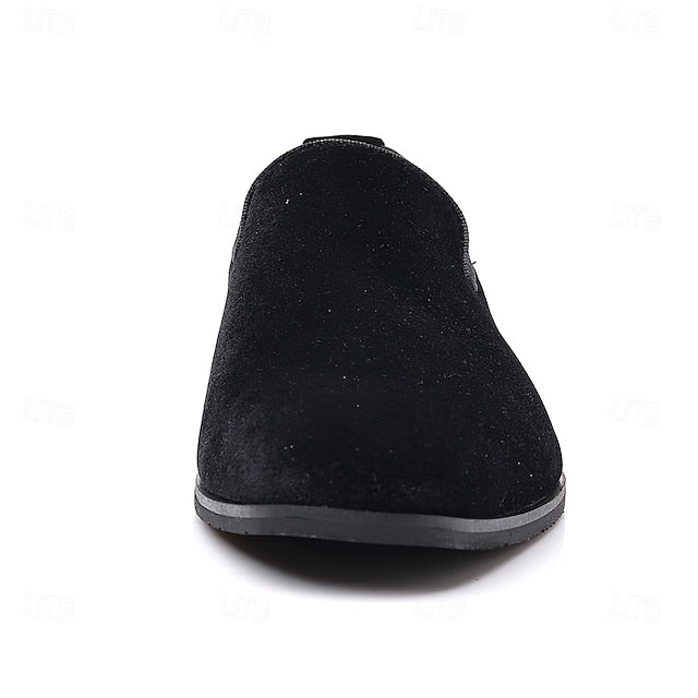 Red Dress Velvet Men's Shoes Slip-On