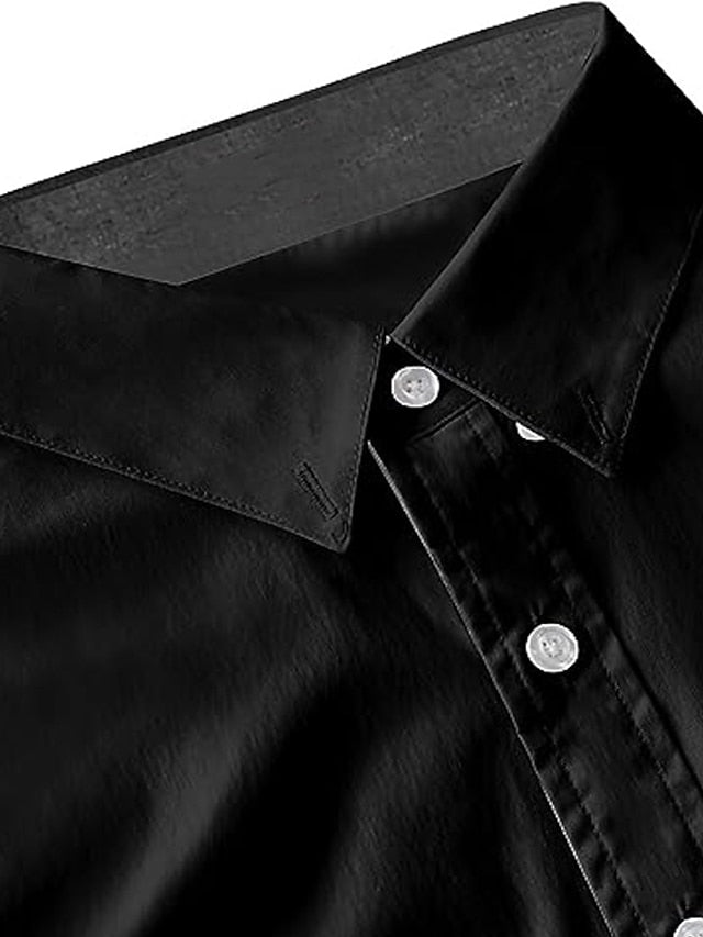 Black Summer Up Men's Casual Shirt Button