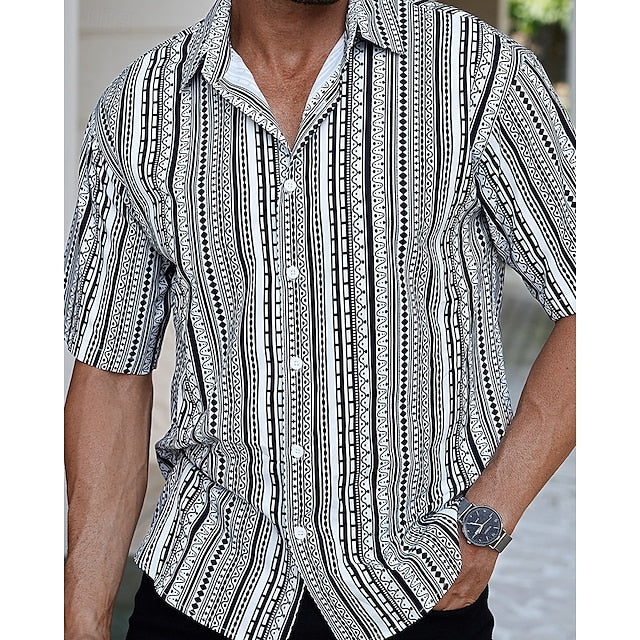 Casual Up Summer Shirt Work Men's Button