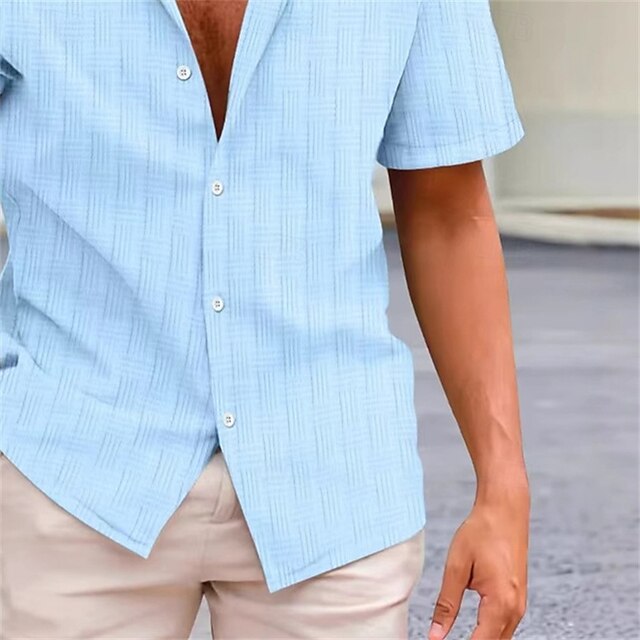 Men's Beach Summer Casual Up Shirt Button