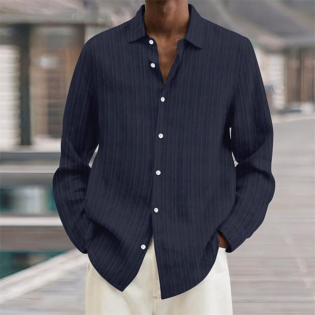Shirt Casual Beach Summer Up Men's Button