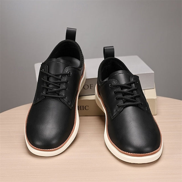 Blue Oxford Lace-Up Leather Shoes Men's – Navy Classic