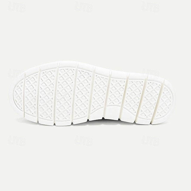 Knit Breathable Sneakers White Slip-On Men's with