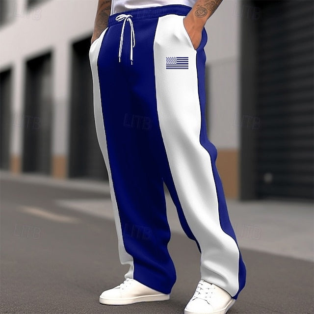 Straight Trousers Men's Pocket Leg Sweatpants Sweatpants