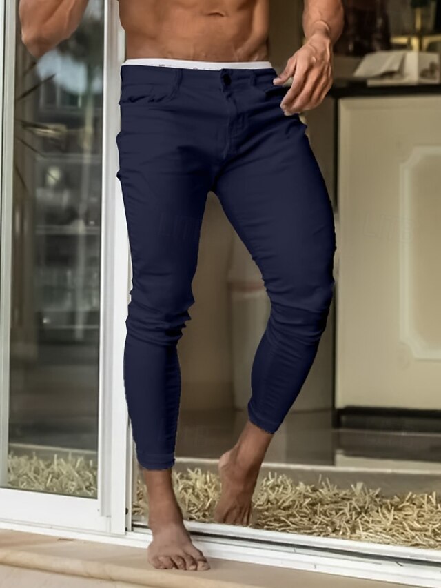 Skinny Chinos Pants Men's Trousers Chino Casual