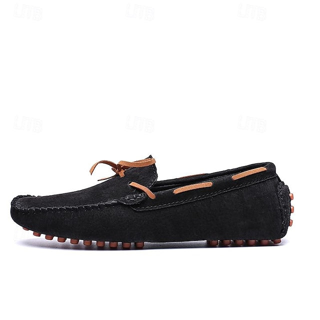 Men's Blue - Casual Driving Shoes Loafers Slip-On Suede