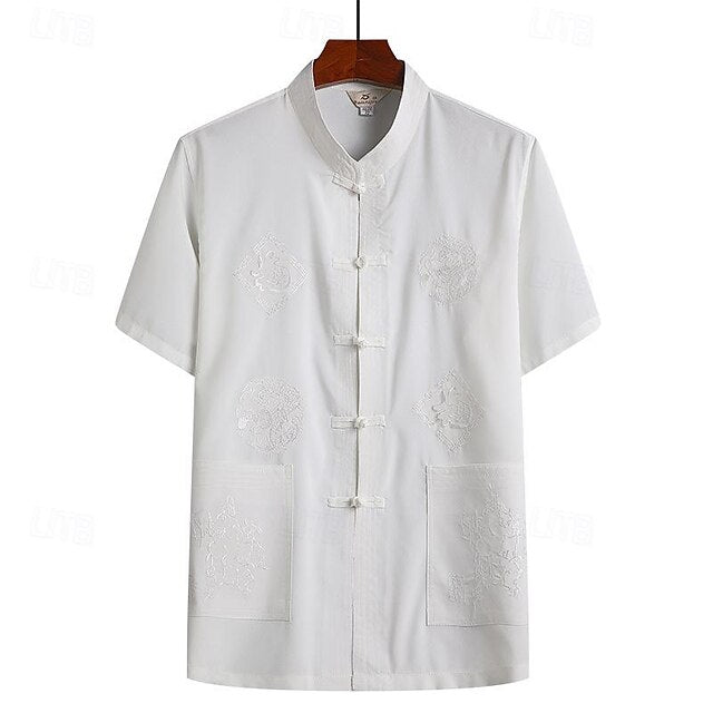 Shirt Collar Mandarin Chinese Men's