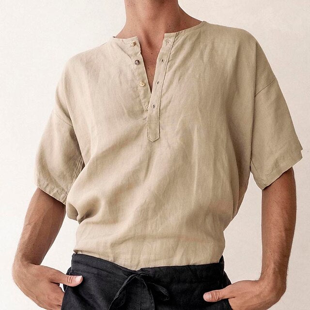 Linen Shirt Summer Cotton Men's