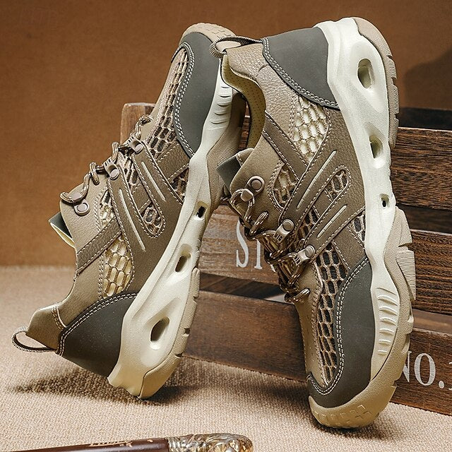 Outdoor Trail Running Sneakers Hiking Men's Durable - Khaki