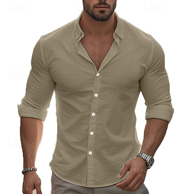 Beach Casual Up Summer Men's Shirt Button