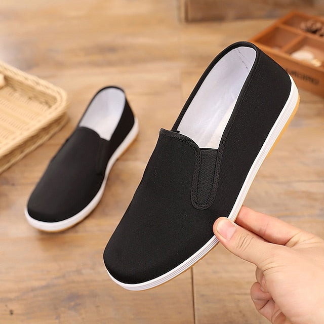 Canvas Anti-Slip Black Sole – Men's Shoes Slip-On with