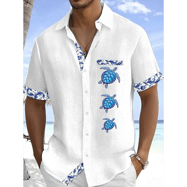 Beach Up Linen Summer Shirt Men's Button