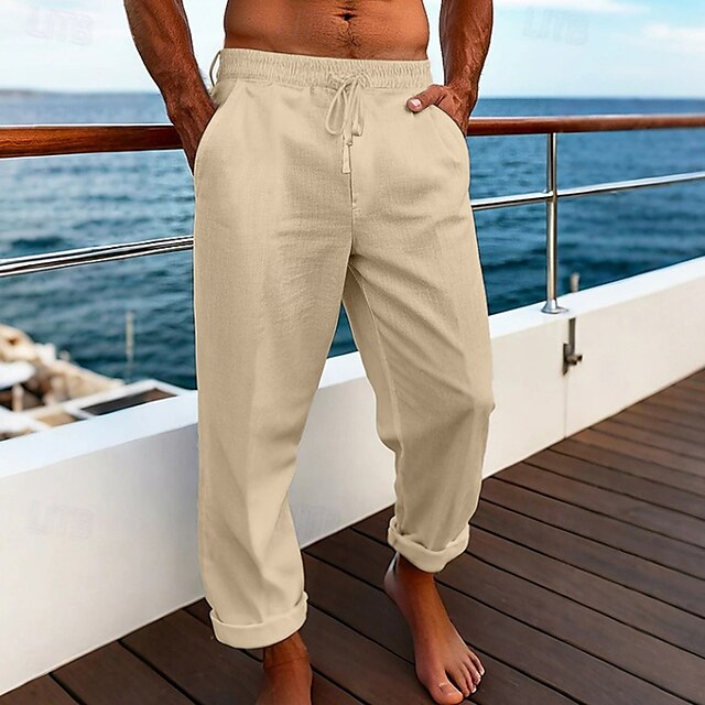 Men's Baggy Trousers Pants Pants Linen Summer Beach Pants