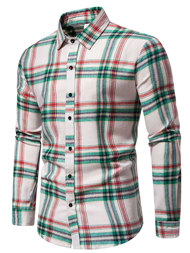 Black Casual Shirts Men's Shirt Red Blue Pink Checked
