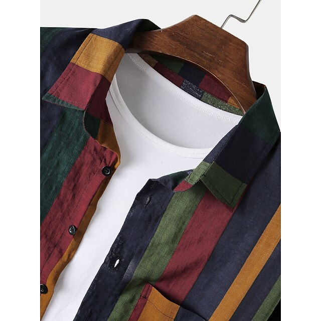 Office Button Men's Up Casual Shirt Bronzing