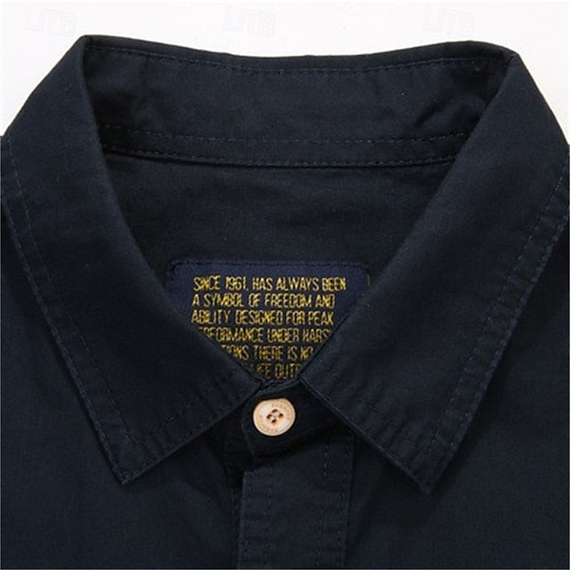Shirt Cargo Up Button Men's Summer Casual