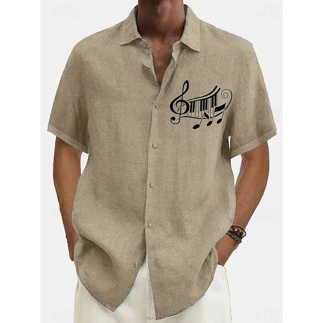 Button Beach Casual Shirt Men's Up Summer
