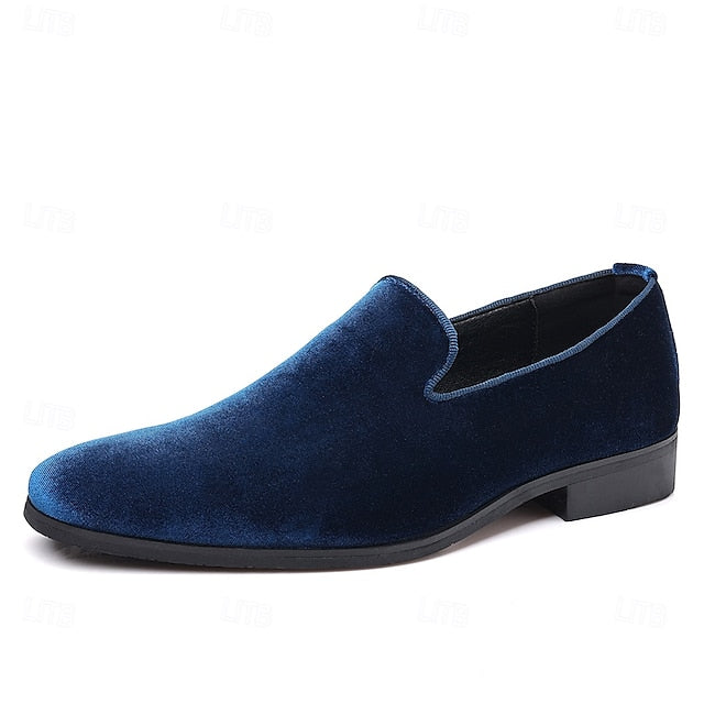 Red Dress Velvet Men's Shoes Slip-On
