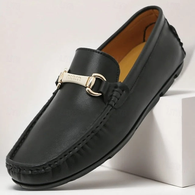 with Moccasins Men's Yellow Buckle Metal