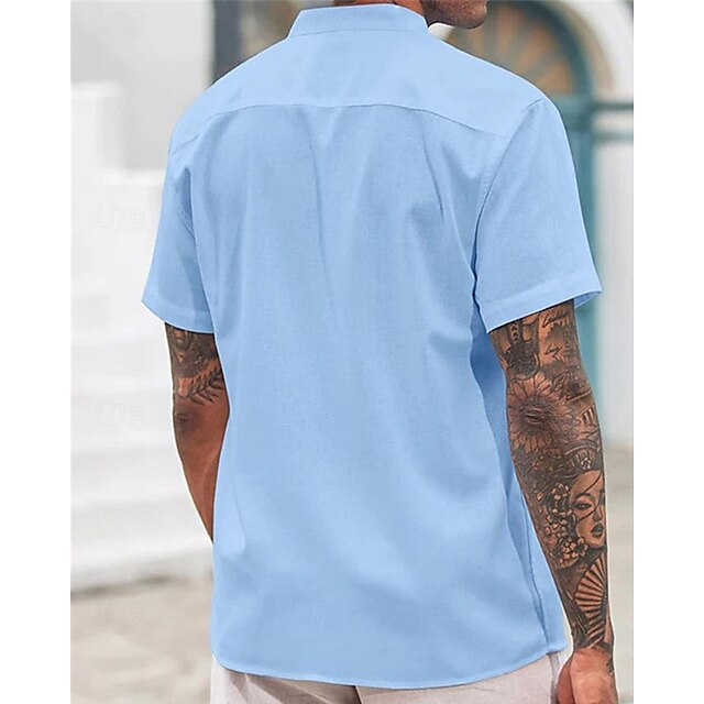 Men's Shirt Cotton Linen Casual Plain