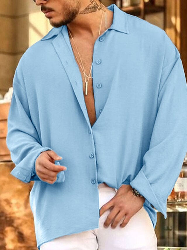 Summer Pink Shirt Up Men's Casual Button