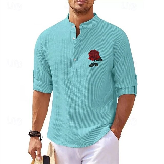 Men's Beach Shirt Summer Popover Casual