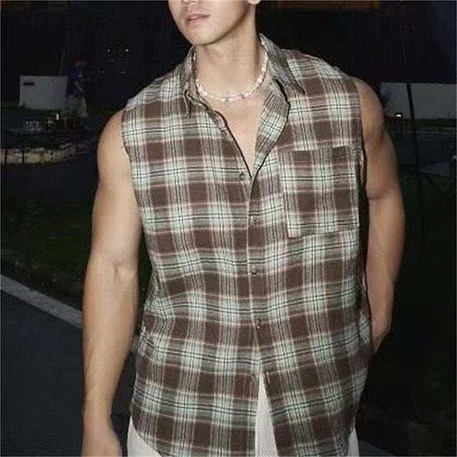 Men's Shirt Beach Casual Up Button Summer