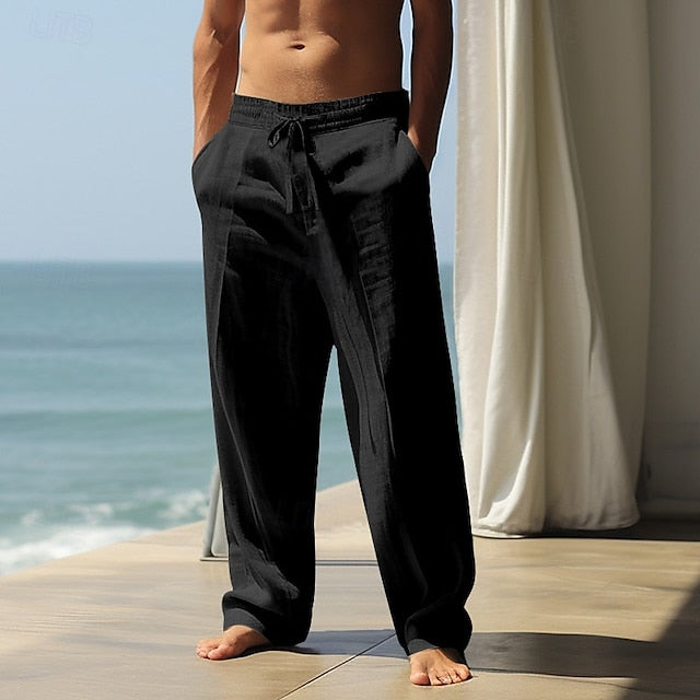 Pants Pants Men's Pants Baggy Trousers Summer Linen Beach