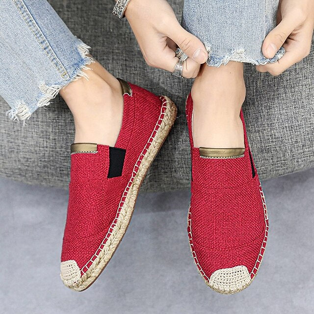 with Red Sole - Espadrille Men's Shoes Jute Slip-On