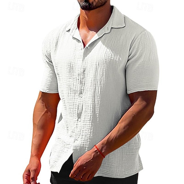 Beach Shirt Men's Casual Summer T Button