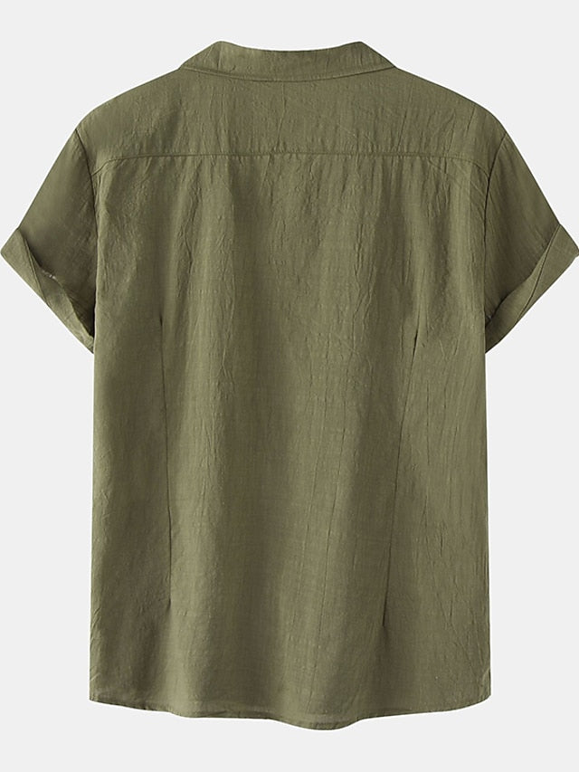 Men's White Summer Shirt Cotton Linen