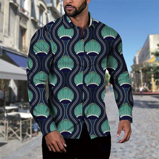 Men's Up Beach Shirt Summer Button Casual