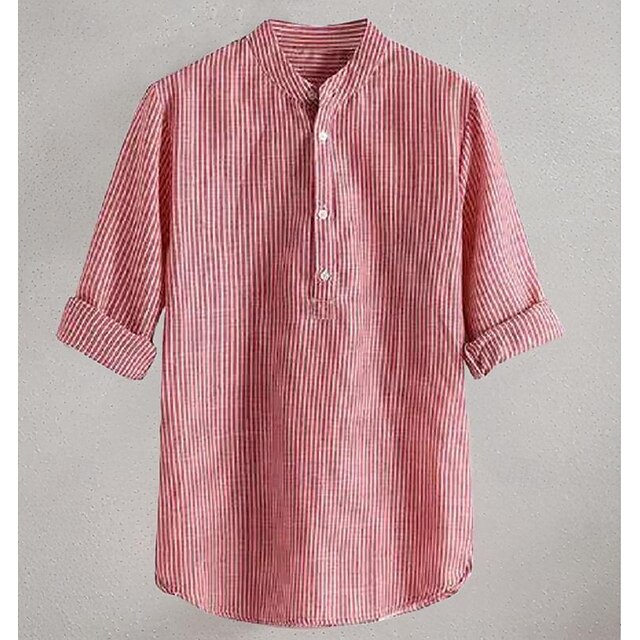 Men's Button Up Beach Shirt Summer Casual