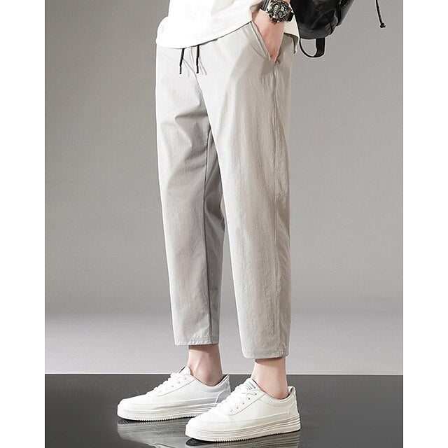 Pants Casual Waist Elastic Men's Pocket Drawstring Trousers