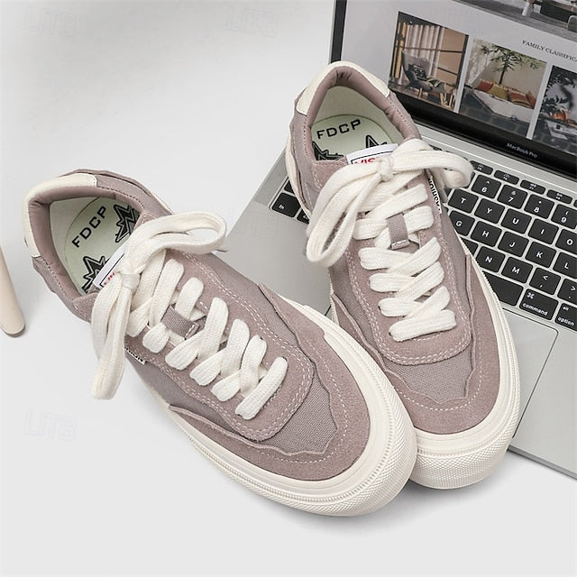 Comfortable Canvas Sneakers Slip Walking Casual Men's Suede