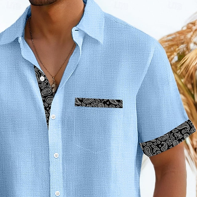 Men's Shirt Beach Summer Linen Untucked