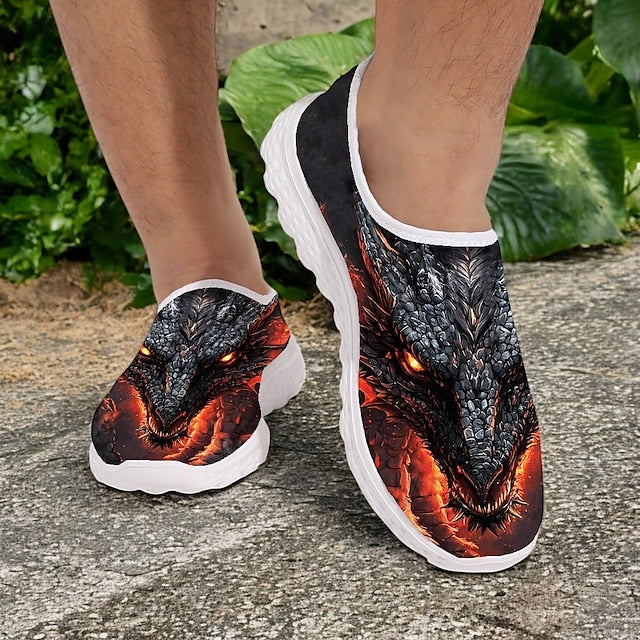 Men's Dragon with Slip-On Red Print – Sneakers