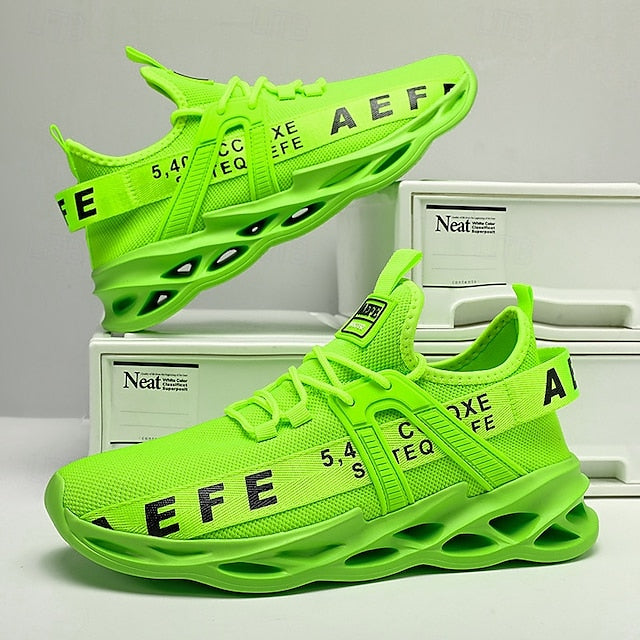 Mesh - Sneakers Neon Breathable Men's Lightweight Green