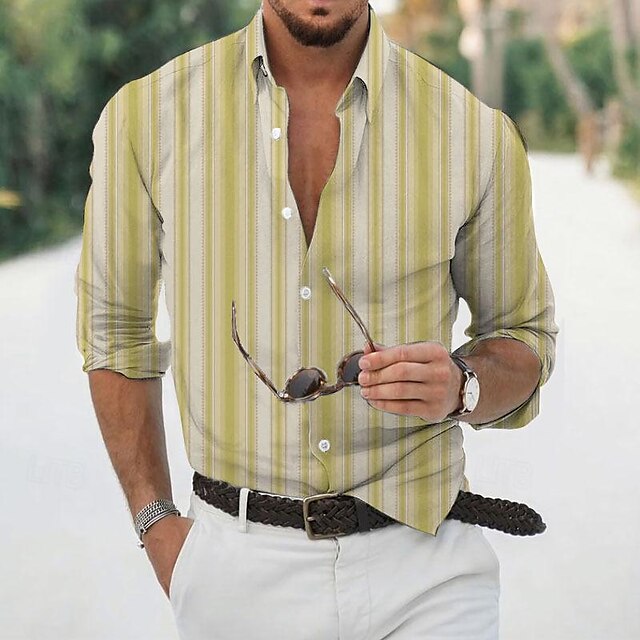 Men's Casual Up Button Shirt Beach Summer