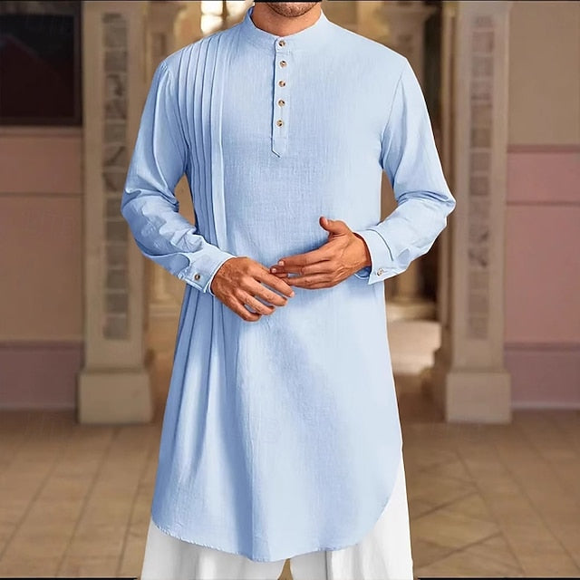 White Muslim Dark Thobe Shirt Black Blue Robe Navy Men's