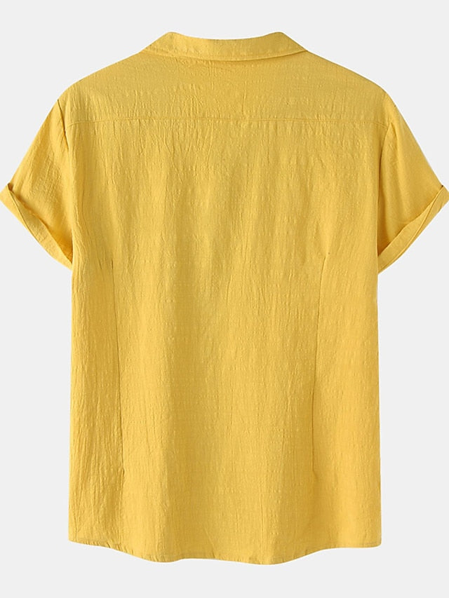 Men's White Summer Shirt Cotton Linen